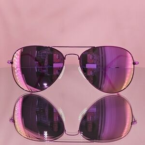 DIFF Cruz Sunglasses Aviators Pink Rush Metallic Pink Rush Mirror Sunglasses New